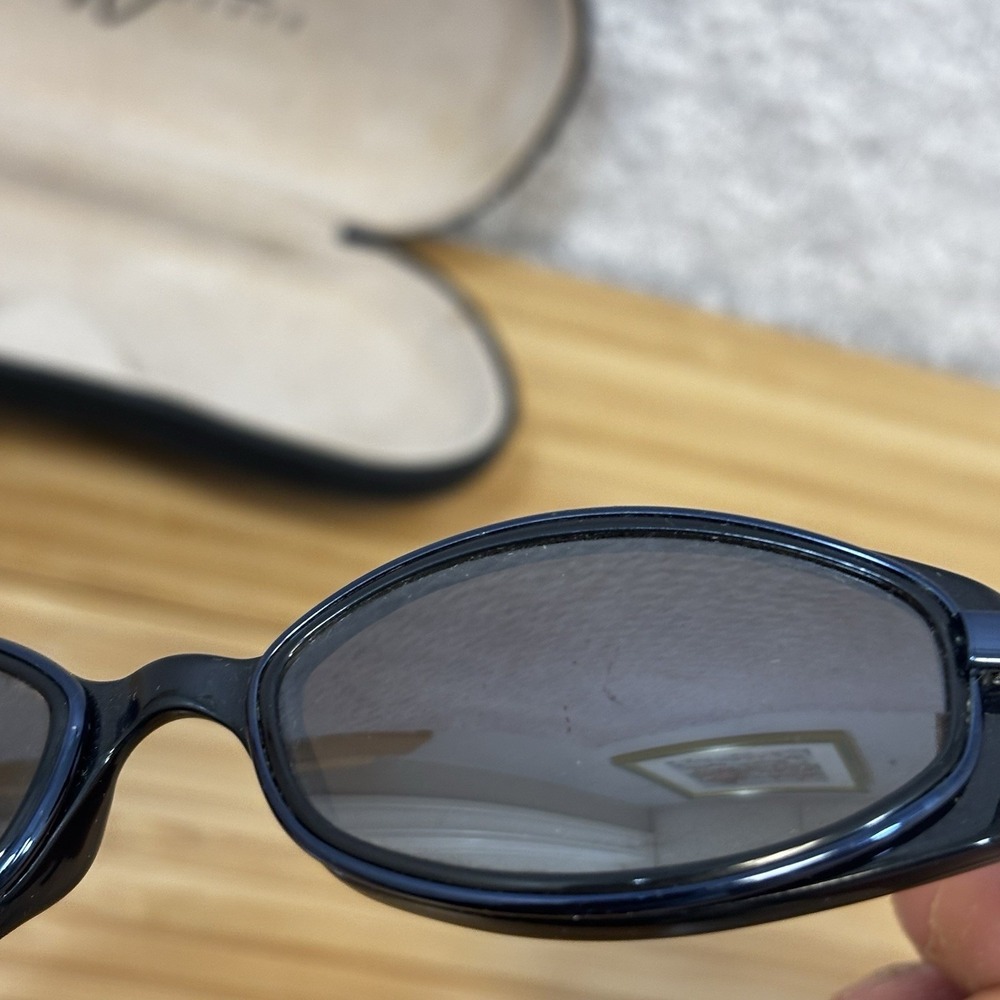 Maui Jim MJ-124-02 Sunglasses Frames Gunmetal Blue On Black Oval Need Repair - Picture 10 of 12